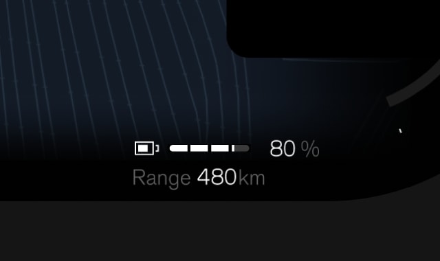 Range shown in the driver display