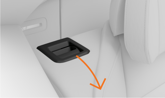 Backrest release handle at top of the backrest