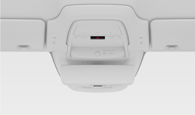 The location of the hazard light button.