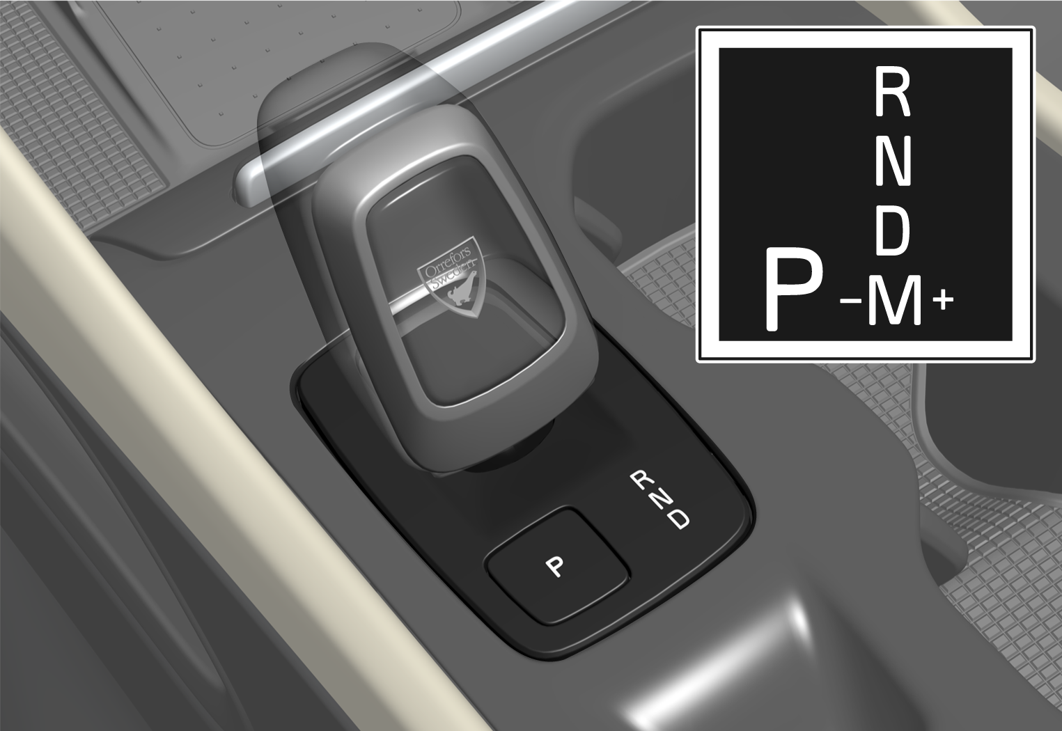 P6-22w22-Melco-XC40-Automatic gearshifter with information in diver display