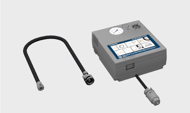Overview of the temporary puncture repair kit compressor