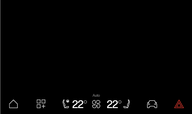 The location of the hazard lights button in the center display