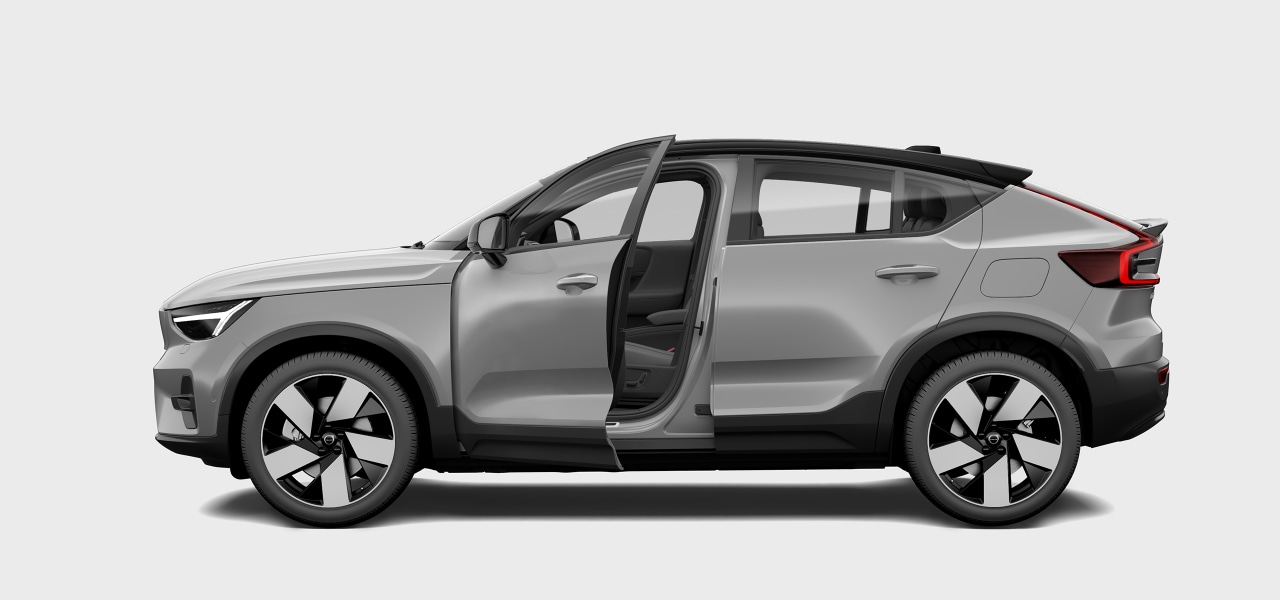 A side view of a car with door open