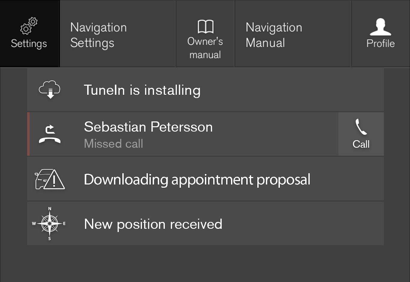 P6-17w46-Settings menu highlighted in top view