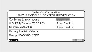 Label Vehicle Emission Control Information