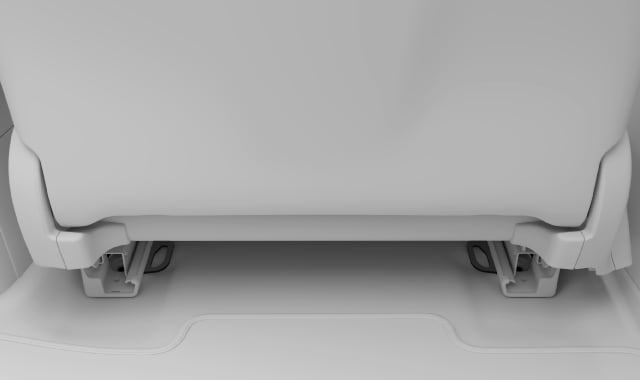 Location of lower tether anchorage points for the rear seats