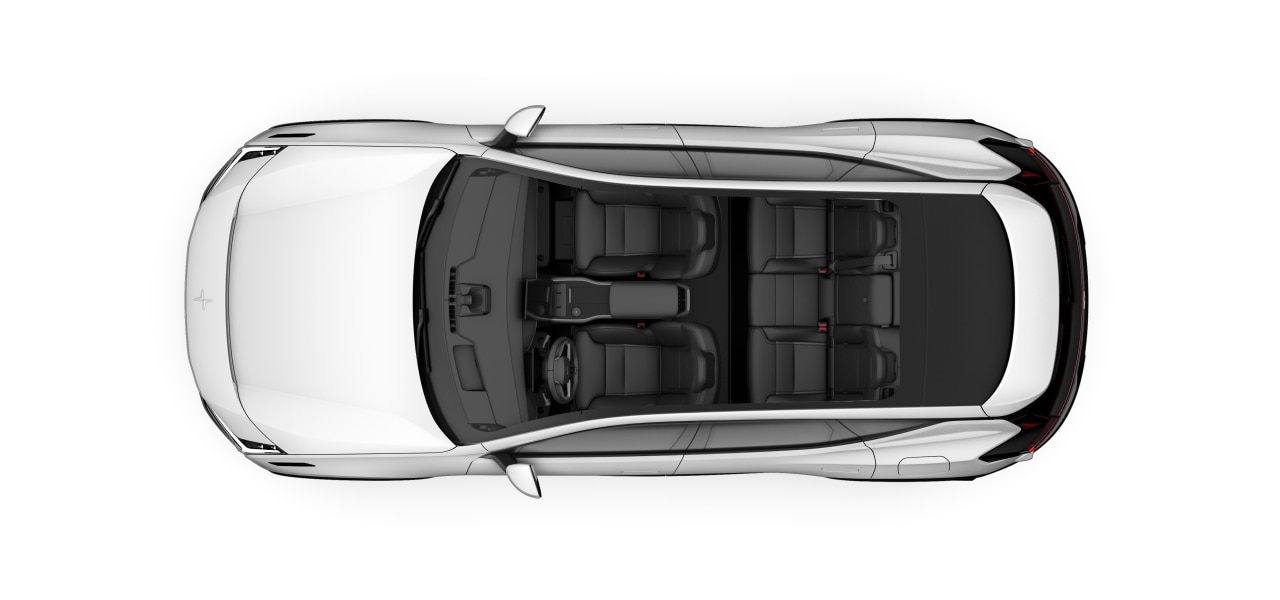 Top-down view of the vehicle interior