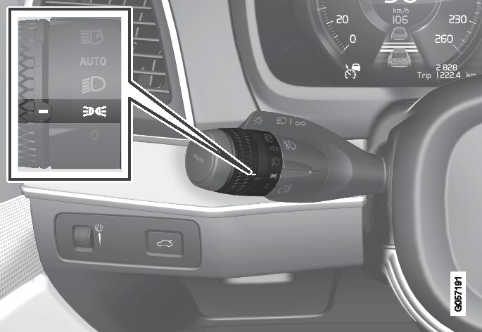 P5-1526 Stalk with turning ring in positionlight position