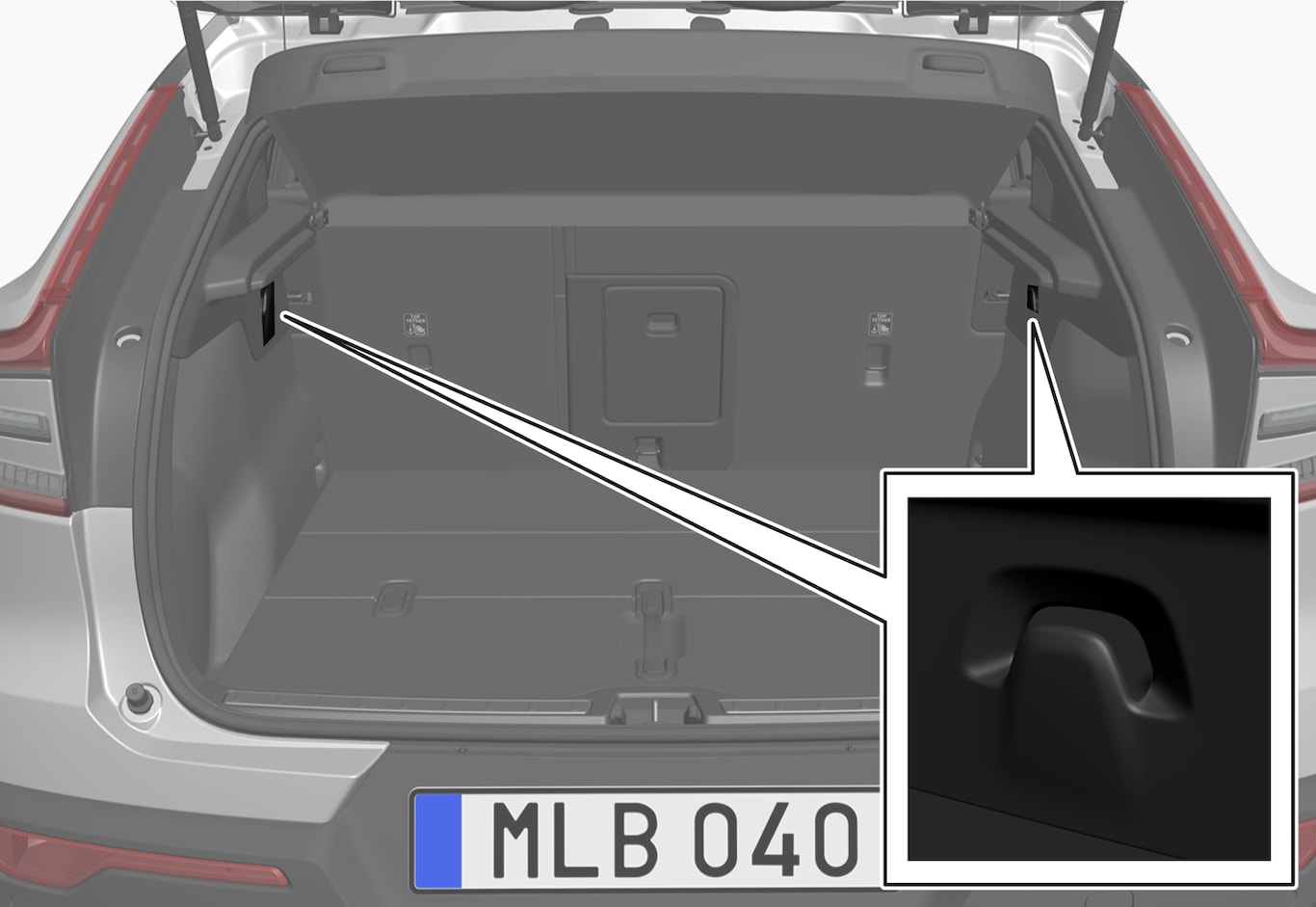 P6-2139-C40BEV-Bag holder hook in trunk
