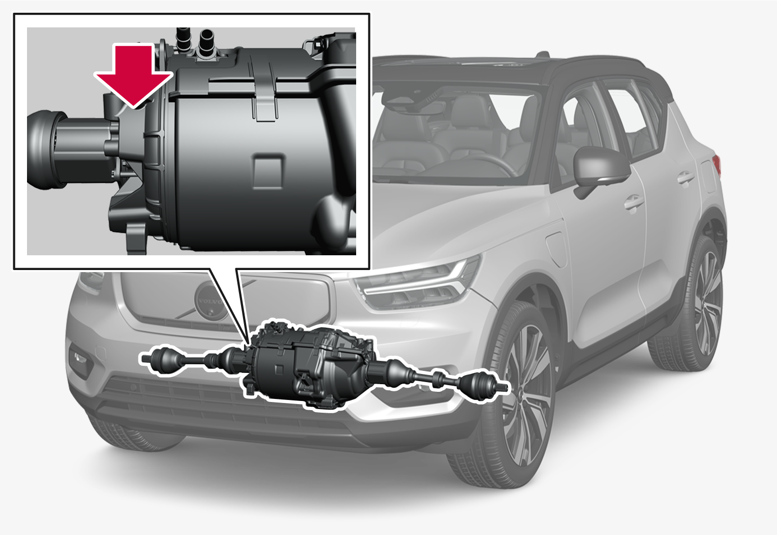 P6-XC40 BEV-2317-Stamped engine number electrical motor front
