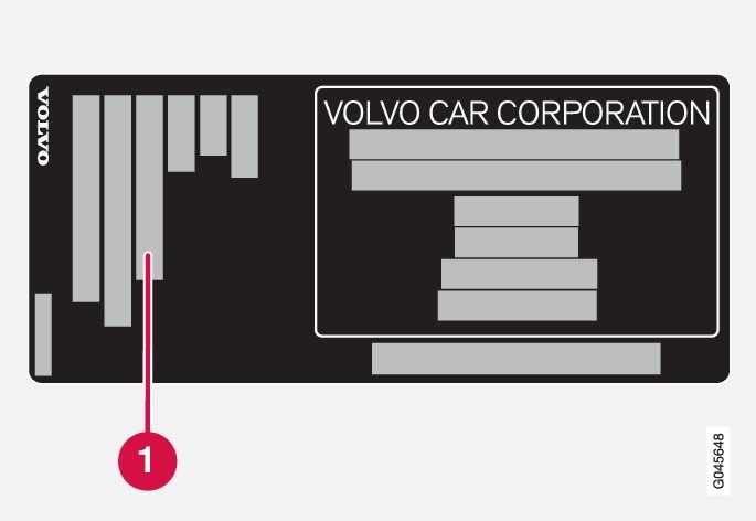 P4- VIN label with 1 annotation colour code for Russia