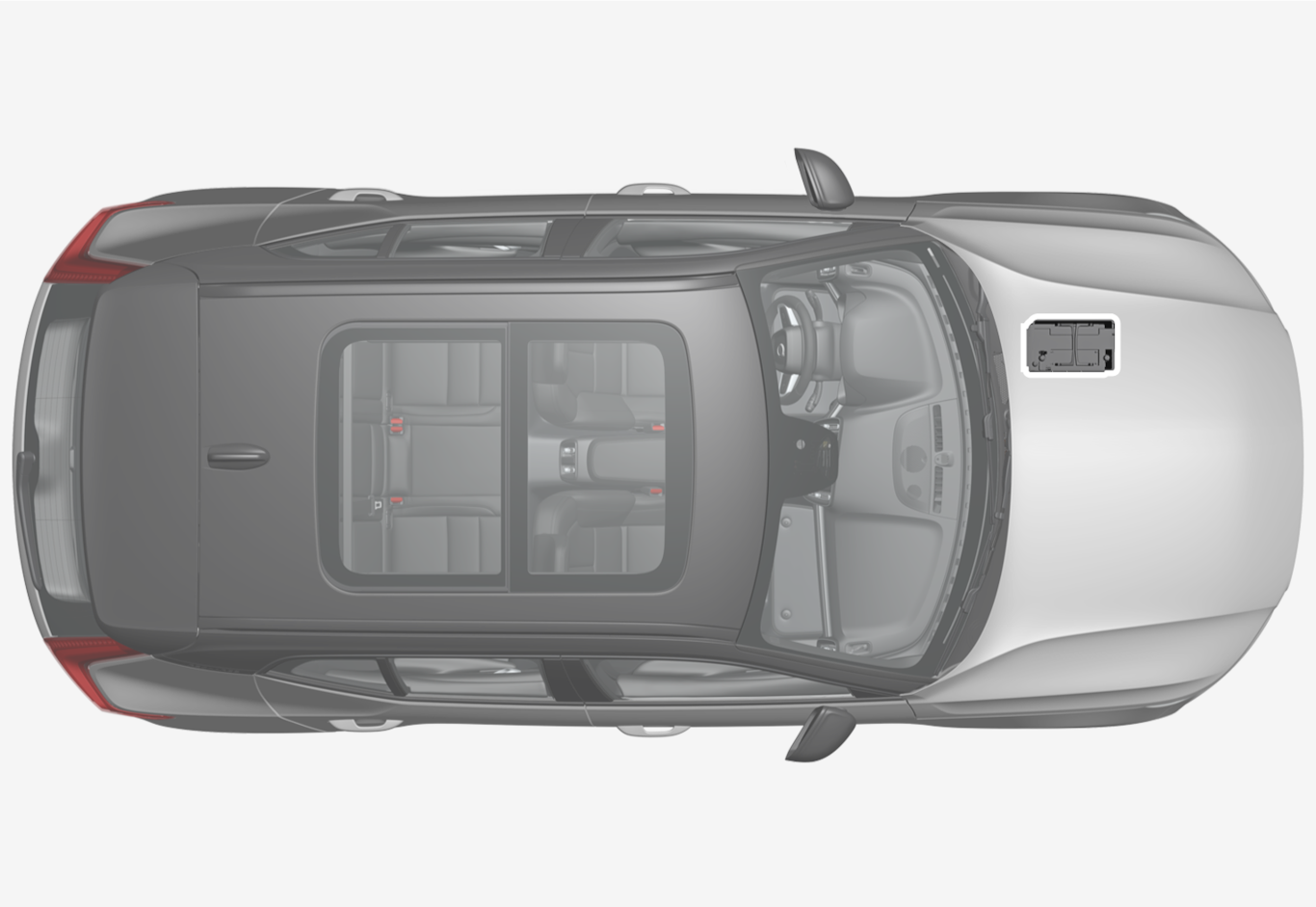 P6-XC40BEV-2037-12V battery location