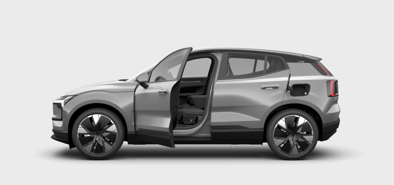 A side view of a car with door open.