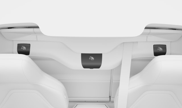 Location of top tether anchorage points for the rear seat