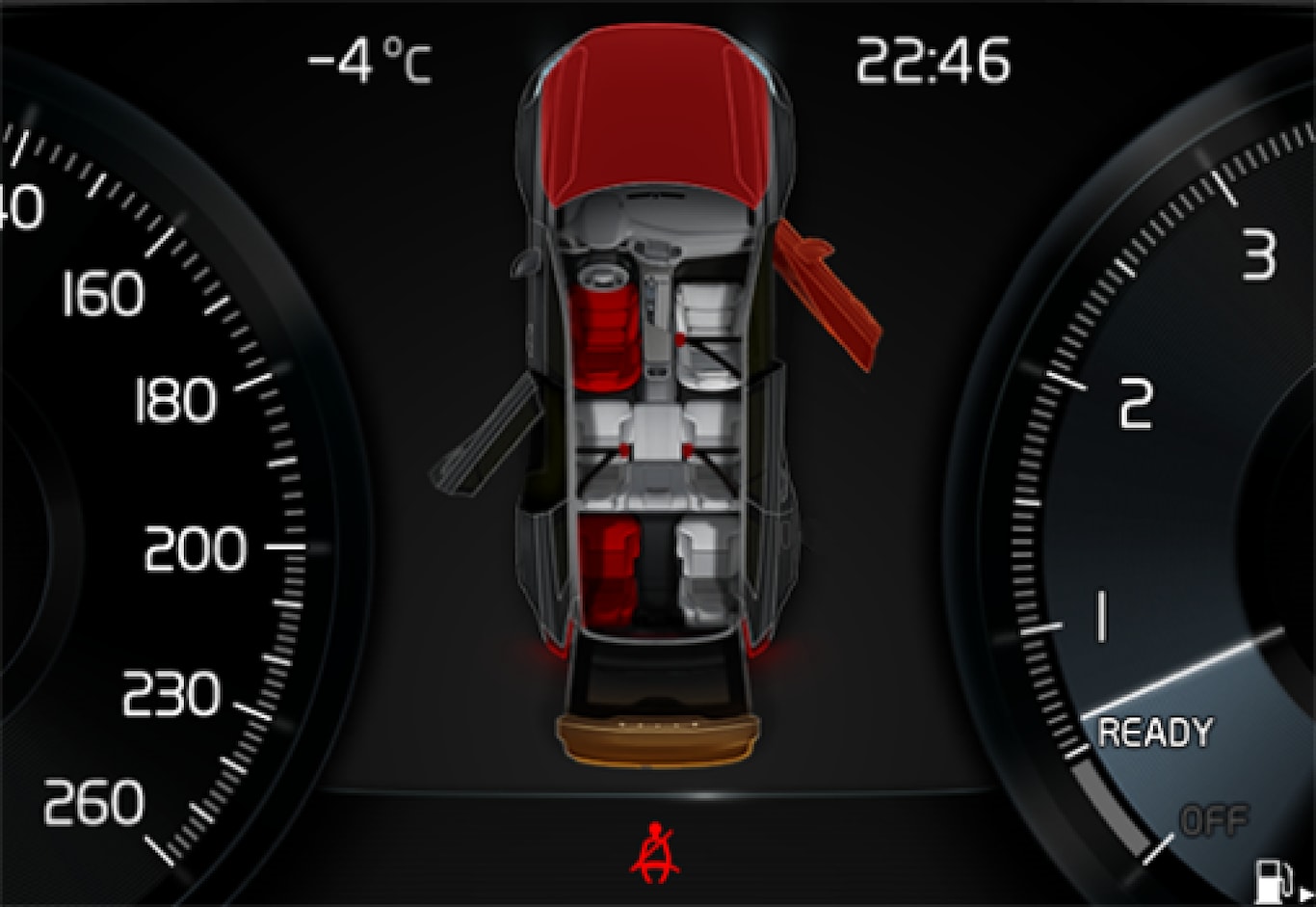 P5-1817-XC90–Safety–Driver display belt and door reminder