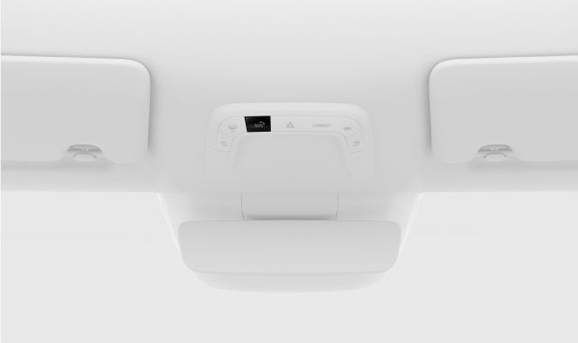 Bouton SOS dans la console de plafond