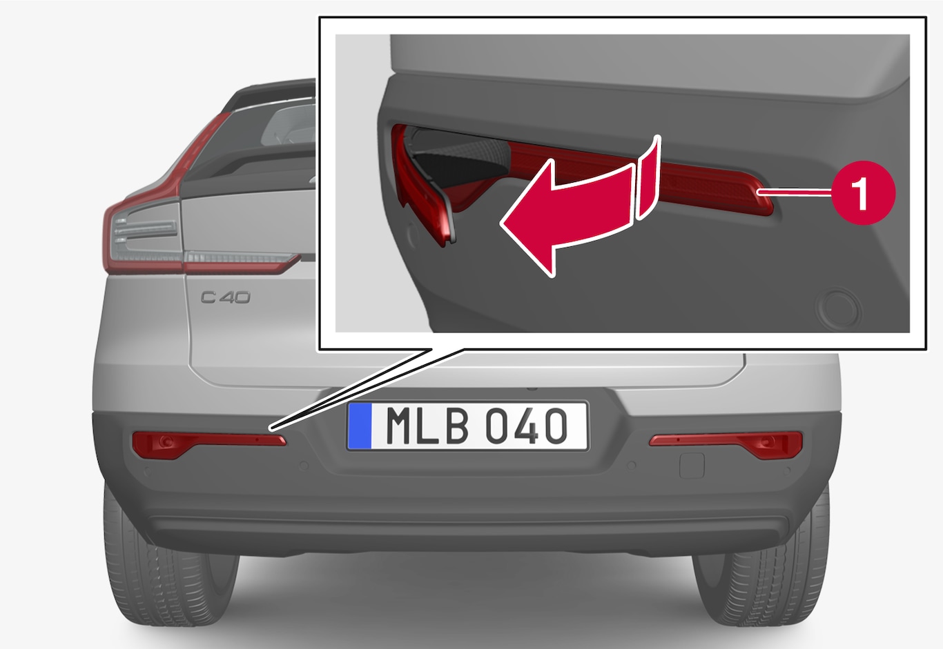 P6-2139-C40-Unclasp the rear fog light panel