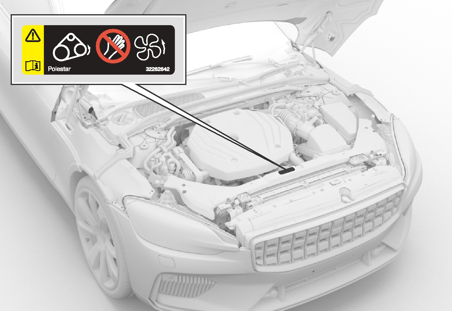 PS-1926-Decal for fan and drivebelt