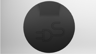 Cable symbol on the cap.