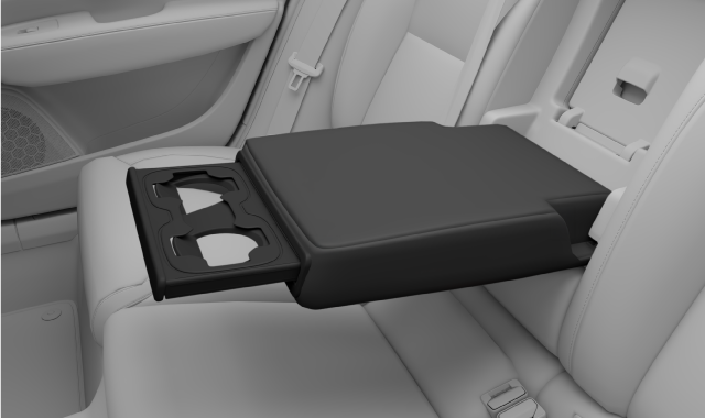 Takaistuimen keskikyynärnoja taitettuna esiin