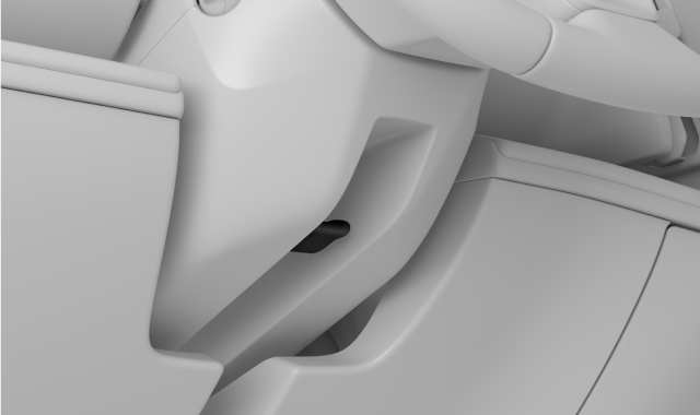 The steering wheel adjustment lever