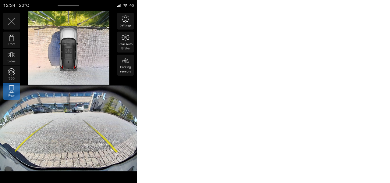 Rear parking camera view