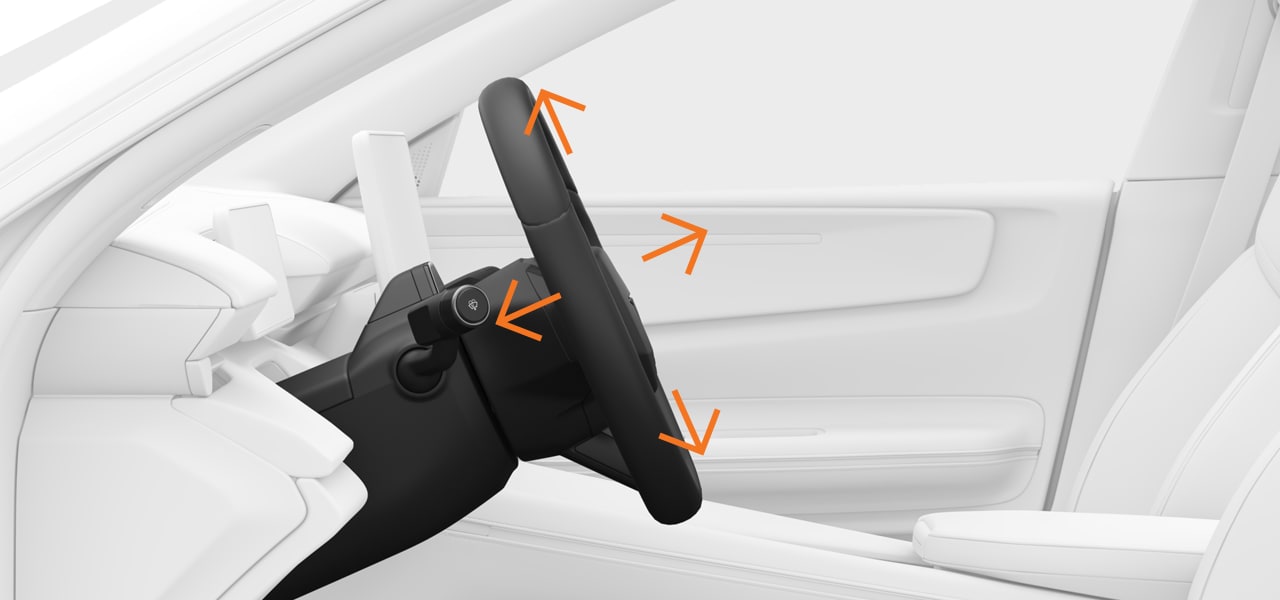 The steering wheel with the possible adjustment directions