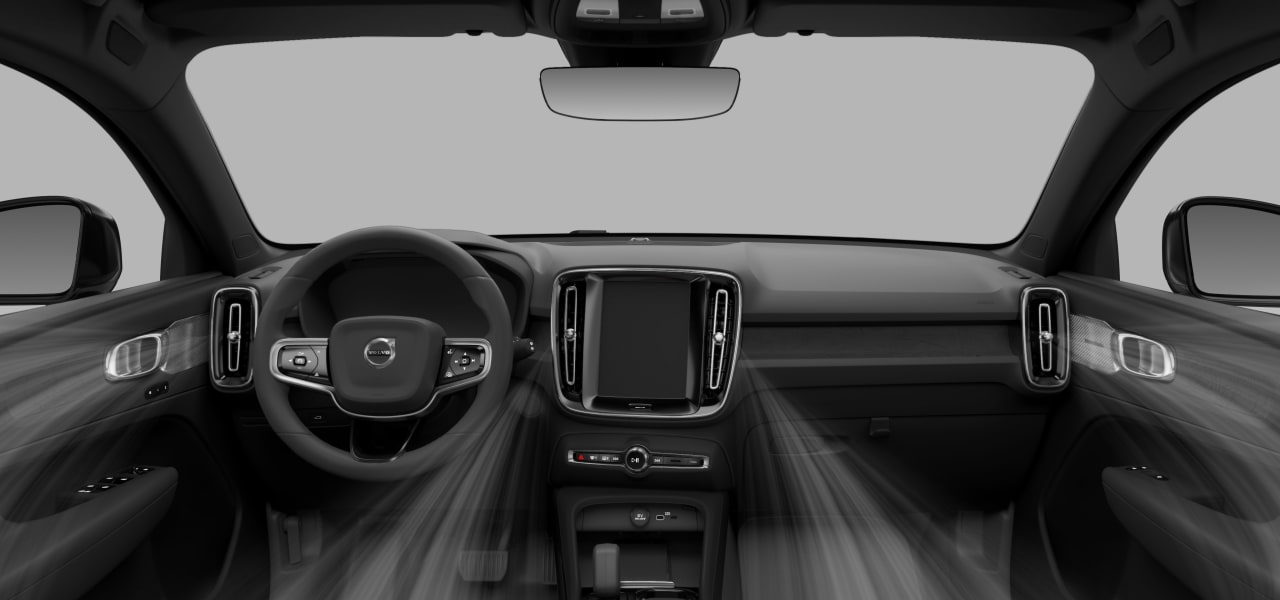 Vista degli interni dell'auto