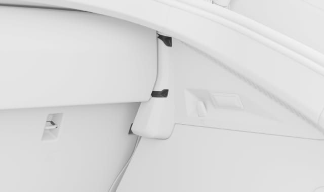 Close-up of trunk privacy panel