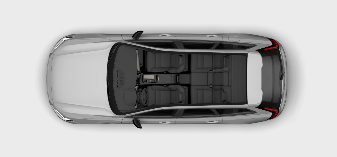 Vista de cima do interior do automóvel