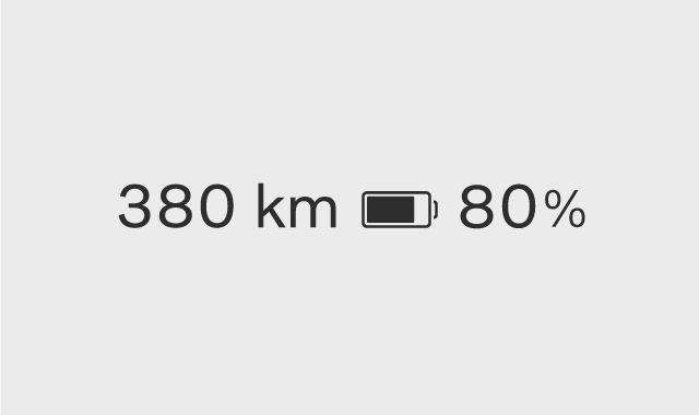 Battery meter shown in the driver information area