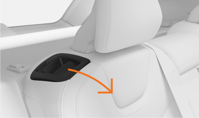 Handle on the rear seat backrest
