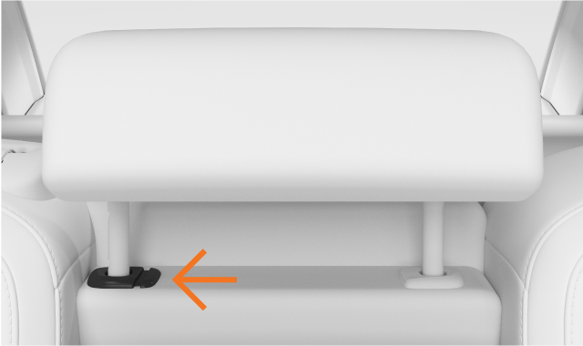 Center headrest locking button