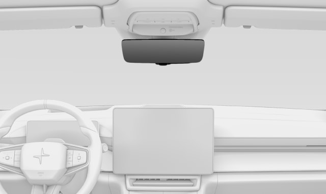 Location of the rearview mirror