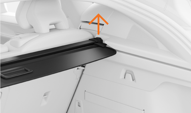 Lift the load cover out of the indentations