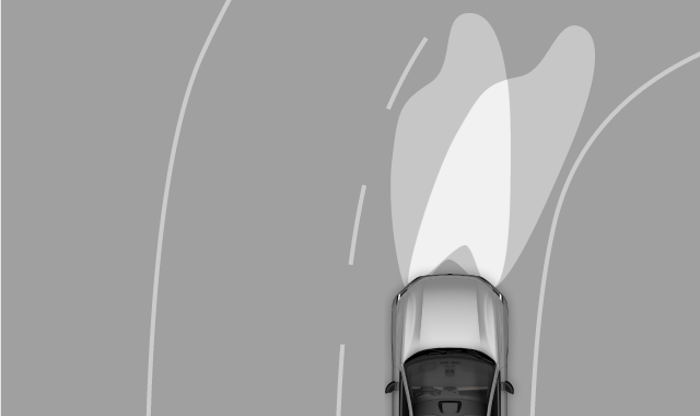 Типична функция на активните светлини за завиване