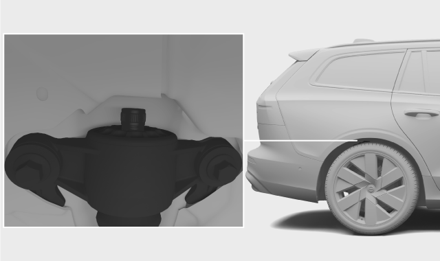 Emplacement des boutons de réglage de la suspension des roues arrière