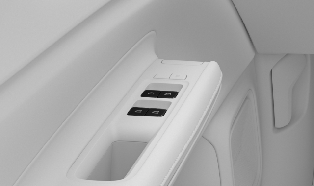 Window controls on the driver door panel.