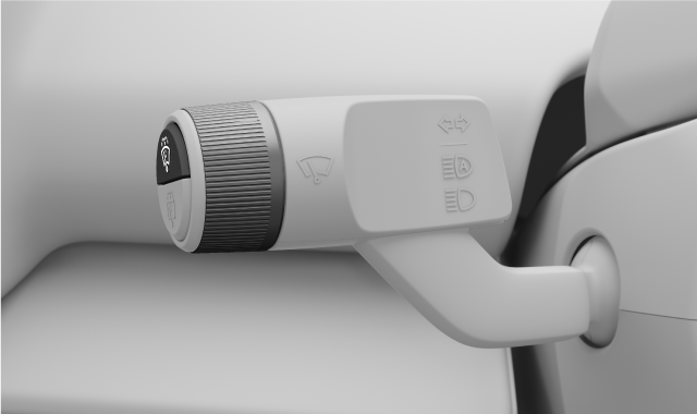 Front wiper controls on left steering wheel stalk