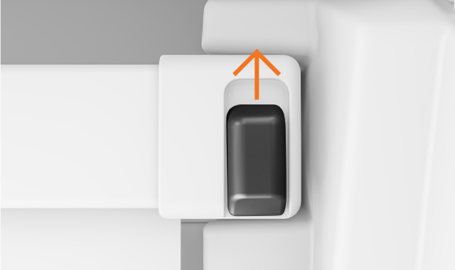 Push the lock button forward