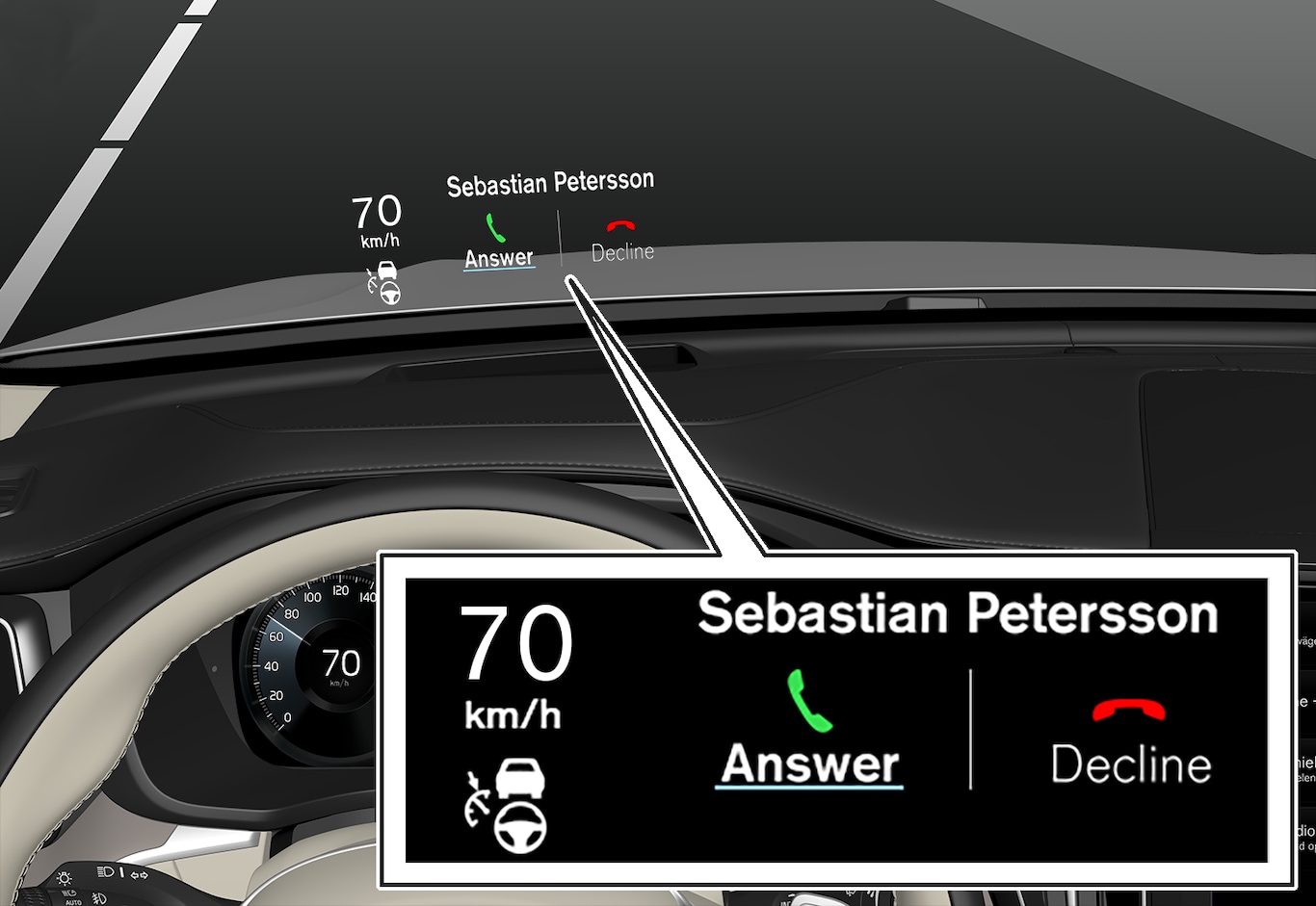 P5-1717-XC60-Head up display phone call