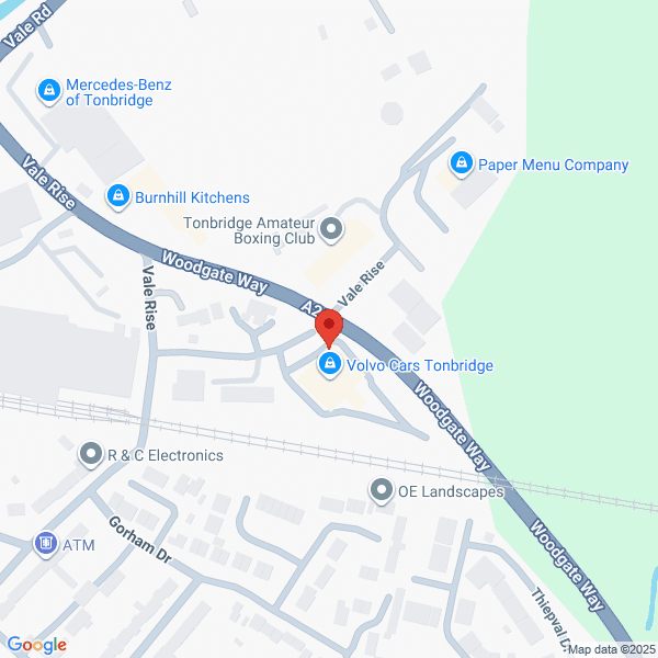 Map of Volvo Cars Tonbridge located in Vale Rise TONBRIDGE, TN9 1TB
