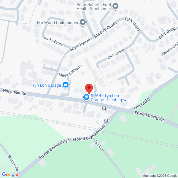 Map of Tyn Lon Garage Limited located in Holyhead Road LLANFAIRPWLLGWYNGYLL, LL61 5SX