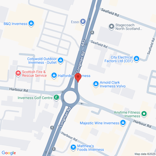 Map of Arnold Clark Inverness located in 34 Longman Road INVERNESS, IV1 1RY