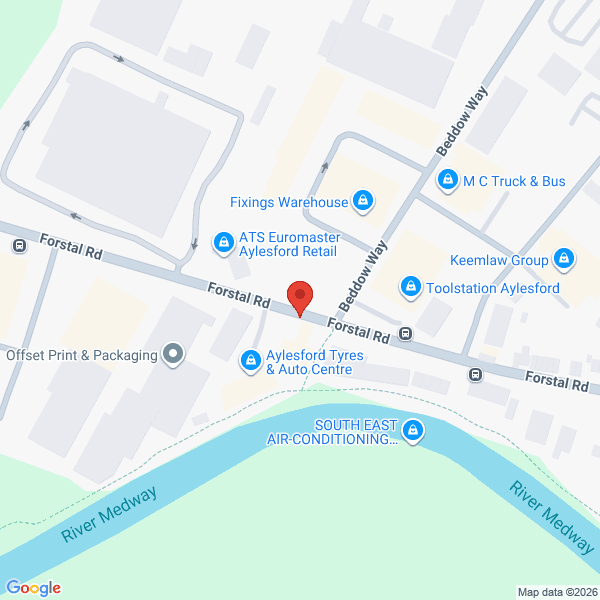 Map of Lipscomb Maidstone located in Performance House
 Forstal Road Aylesford, ME20 7XA