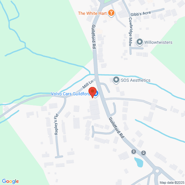 Map of Volvo Cars Guildford located in Guildford Road
 Pirbright GUILDFORD, GU24 0DA