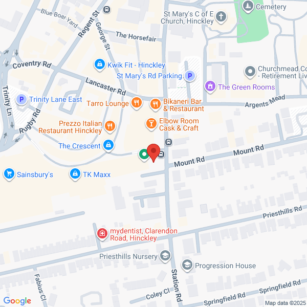 Map of TMS Hinckley located in Trinity Marina
 Coventry Road HINCKLEY, LE10 0NF