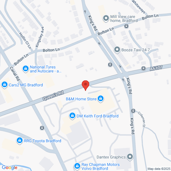 Map of Ray Chapman Motors Bradford located in Canal Road BRADFORD, BD1 4SR