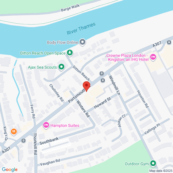 Map of Volvo Cars Thames Ditton located in Portsmouth Road
 Thames Ditton LONDON, KT7 0EQ