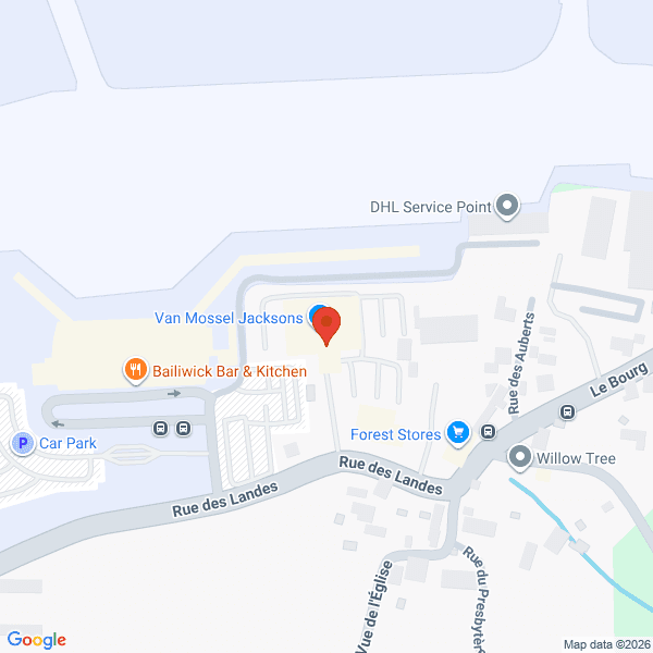 Map of Van Mossel Jacksons Guernsey located in La Grande Rue
 St Martin Guernsey, GY4 6RU